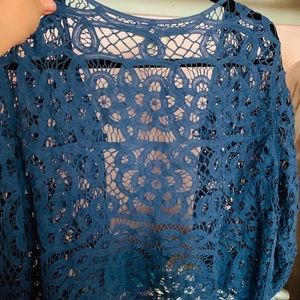 Blue lace 1-button cardigan sz 18 Coldwater Creek